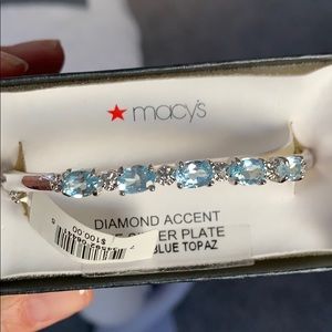 Blue topaz and diamond accent bracelet